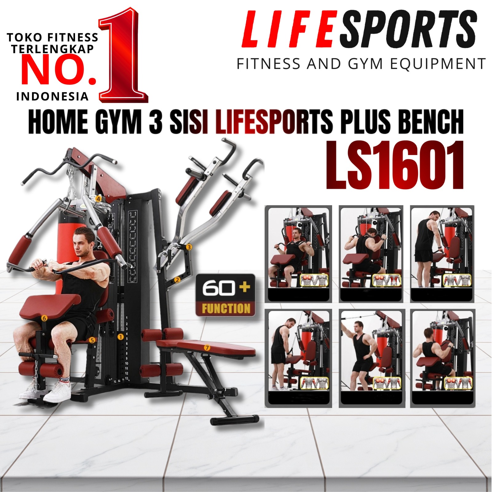 homegym 3 sisi lifesports plus bench ls 1601