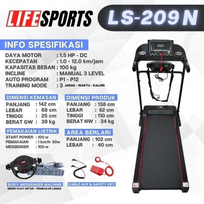 treadmill elektrik ls 209 n