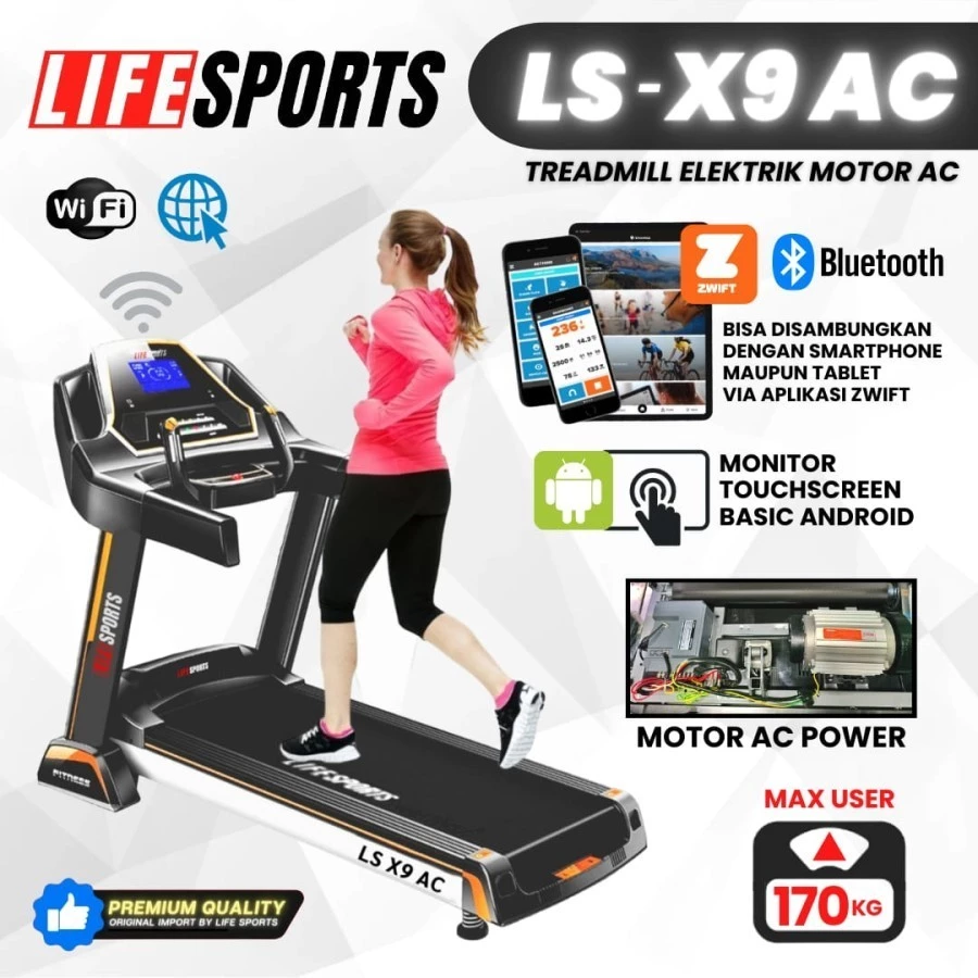 treadmill elektrik lifesports ls x9 ac